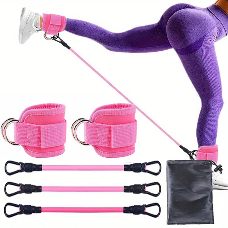 5-Pack Adjustable Resistance Bands Set for Leg and Hip Training – Durable TPE Material with Comfortable Grip for Home Workouts, Yoga, and Fitness