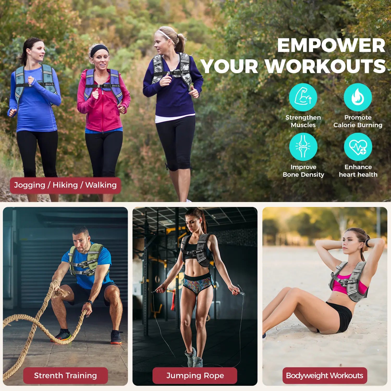 Transform Your Workouts with the Bagail Adjustable Weighted Vest - Detachable Phone Pouch & Customizable Weights from 5Lbs to 30Lbs for Rucking, Walking, Running, and Weight Loss