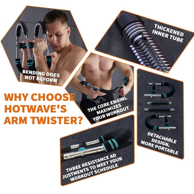 HOTWAVE Adjustable Arm & Chest Trainer - Portable Resistance Equipment for Men, Perfect for Home Workouts!