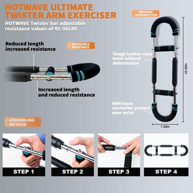 HOTWAVE Adjustable Arm & Chest Trainer - Portable Resistance Equipment for Men, Perfect for Home Workouts!