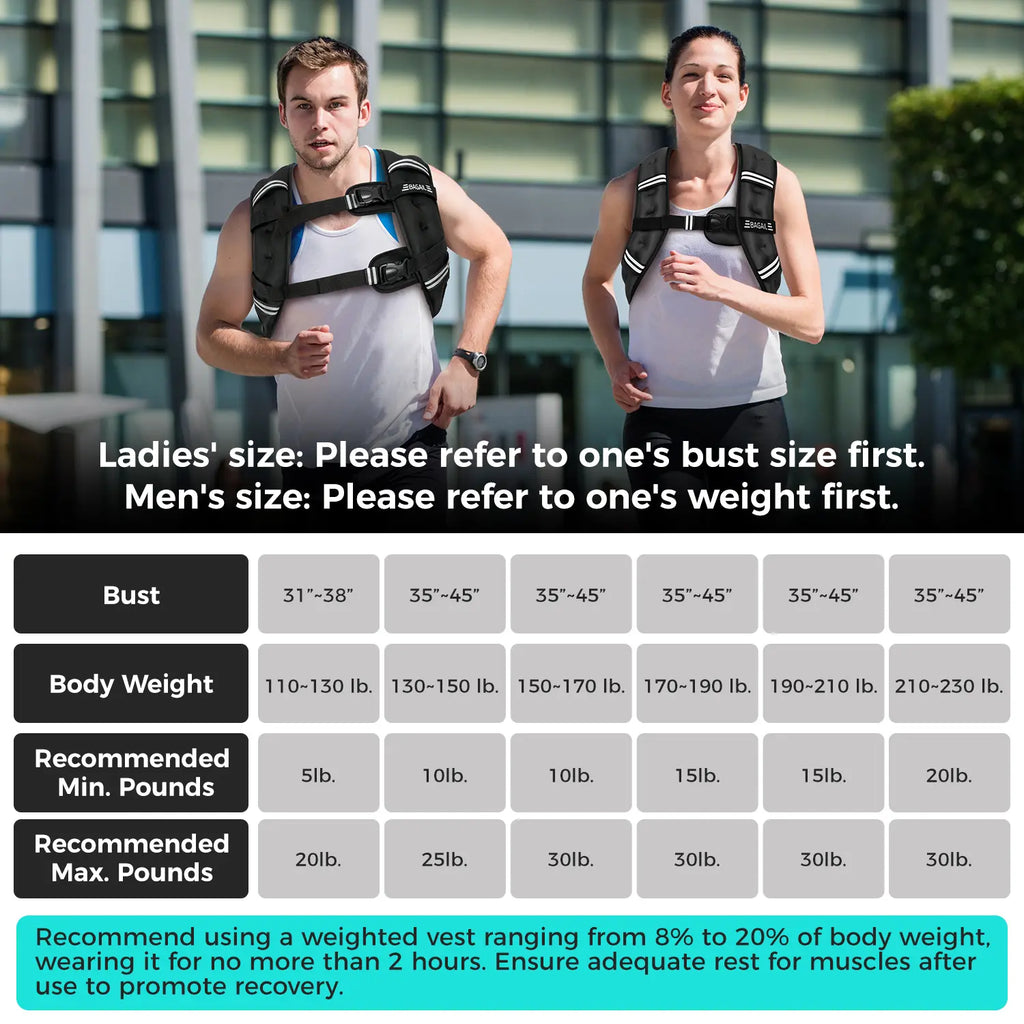 Transform Your Workouts with the Bagail Adjustable Weighted Vest - Detachable Phone Pouch & Customizable Weights from 5Lbs to 30Lbs for Rucking, Walking, Running, and Weight Loss