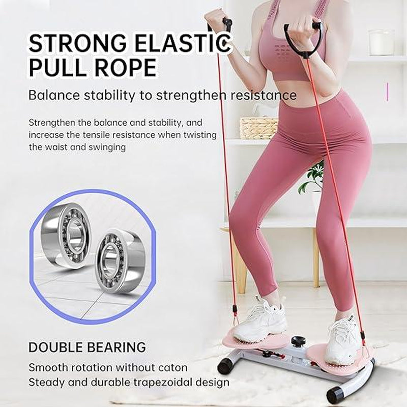 Transform Your Core with the 330 Lbs Silent Anti-Slip Waist Twister Board - The Ultimate Ab Machine with Resistance Bands for Effective Workouts and Waist Slimming!
