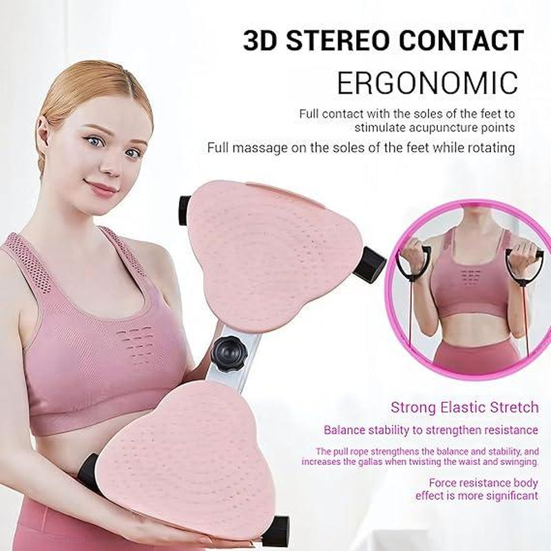 Transform Your Core with the 330 Lbs Silent Anti-Slip Waist Twister Board - The Ultimate Ab Machine with Resistance Bands for Effective Workouts and Waist Slimming!