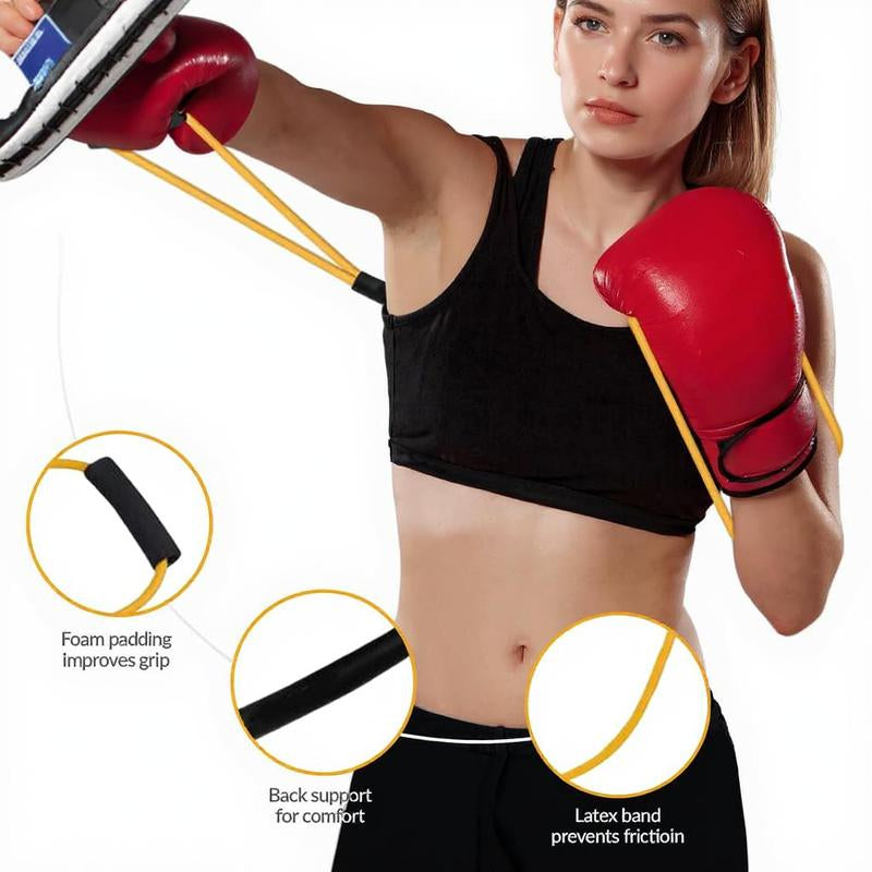 Coresyncgear Boxing Resistance Band - Boost Punch Speed & Power - Ultimate Home Gym Workout Kit with Multiple Resistance Levels - Ultra Portable Full-Body Cardio Training Gear